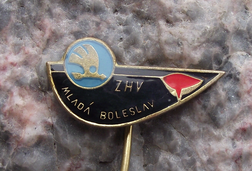 Vintage Skoda ZHV Mlada Boleslav Fire Crew Training Pin Badge