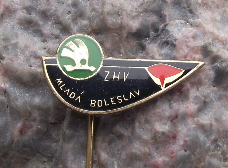 Vintage Skoda ZHV Mlada Boleslav Fire Crew Training Pin Badge