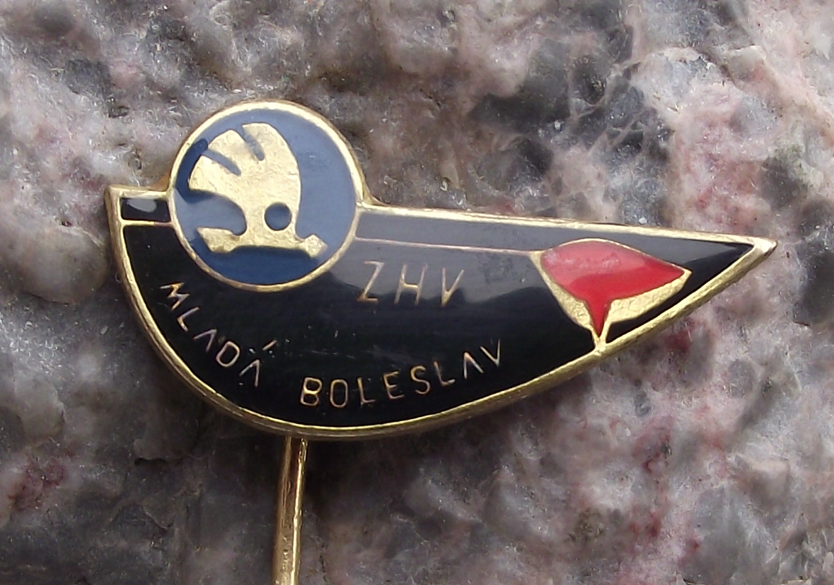 Vintage Skoda ZHV Mlada Boleslav Fire Crew Training Pin Badge