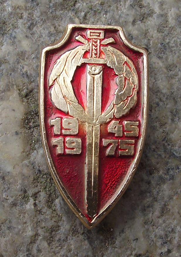 1975 Soviet Union 30th Anniversary WWII Sword in Laurel Leaves Pin Badge