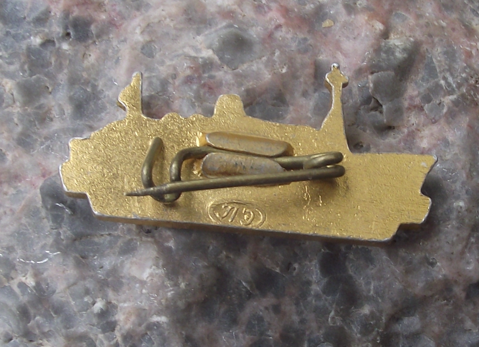 1960 Soviet Russian Luxury Cruise Ship Baltika Boat Liner Pin Badge