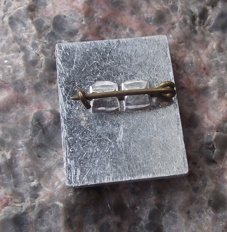 Vintage Latvia Riga Historic Town Square Buildings Pin Badge