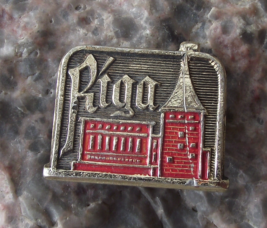 Vintage Latvia Riga Powder Tower Pin Badge