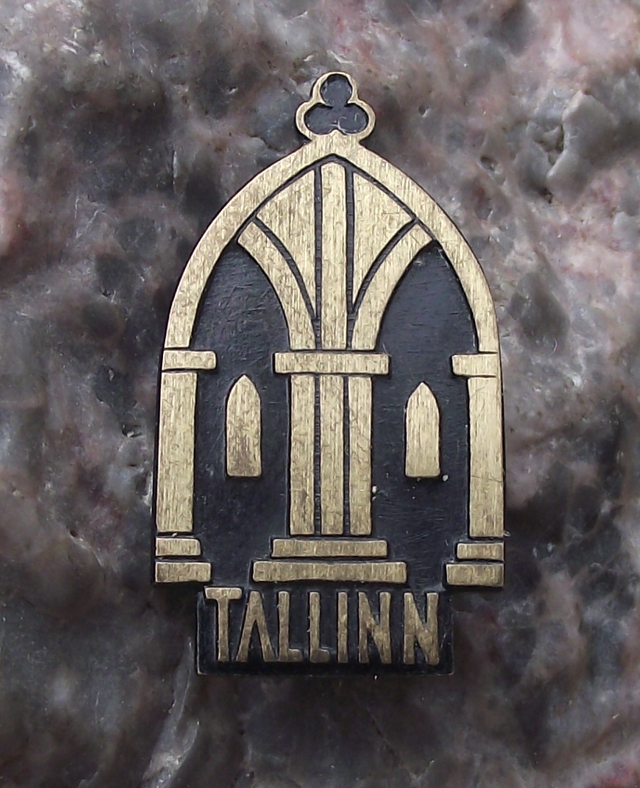 Vintage Estonia Tallinn City Church Catacombs Columns Pin Badge