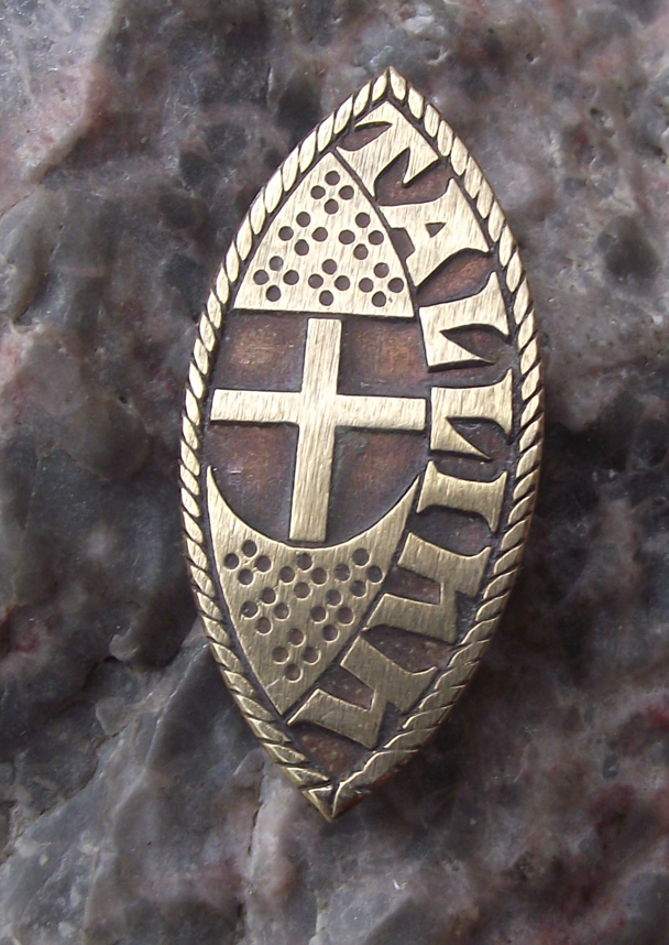 Vintage Estonia Tallinn City Holy Cross Church Window Pin Badge