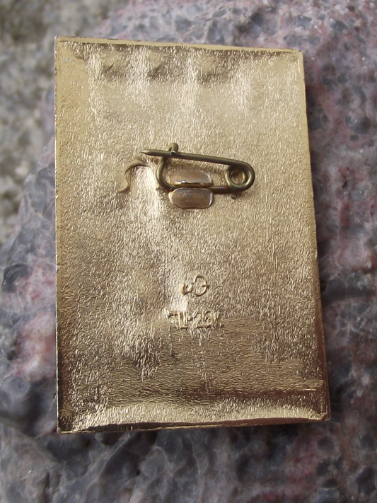 Vintage Lenin Pointing Finland Station Statue Hero City Leningrad Pin Badge