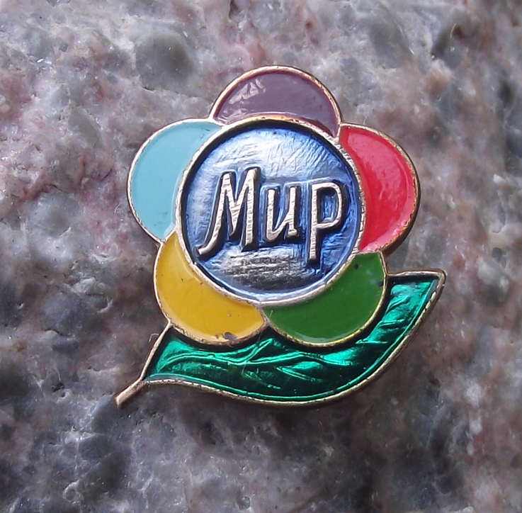 1957 Soviet Union Peace Flower WFDY World Festival Youth Pin Badge