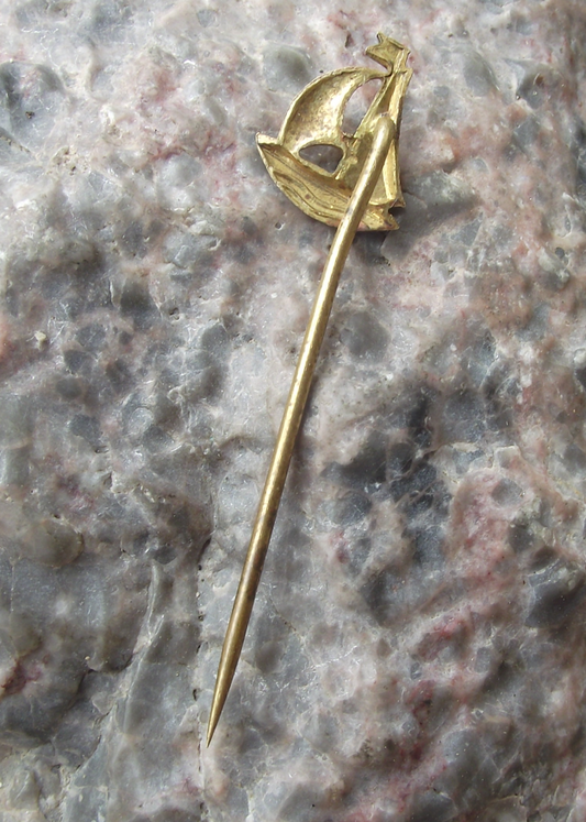 Vintage Sailing Ship Yacht Boat in Full Sail Flag Open Sea Waves Pin Badge - Badgecrazy