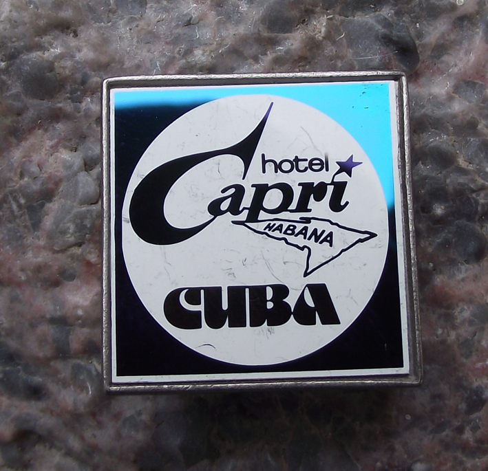Vintage Cuba Habana Havana Hotel Capri Mirror Pin Badge