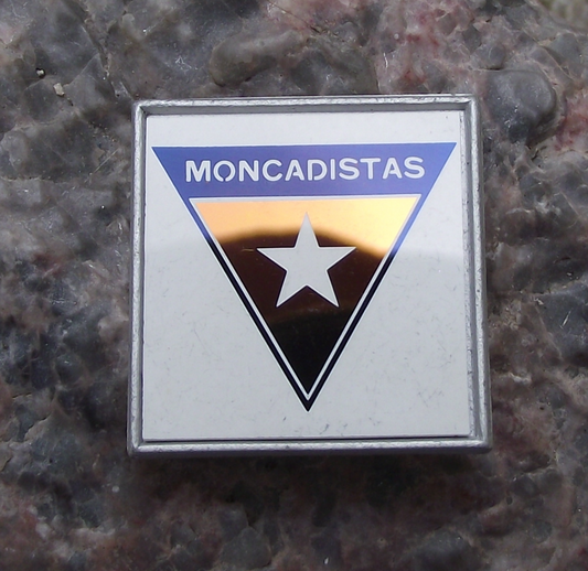 Vintage Cuba Cuban Revolution Fight at Moncada Barracks Mirror Pin Badge