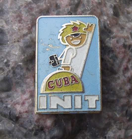 Vintage Cuba Department National Tourism Cuban Revolution INIT Pin Badge