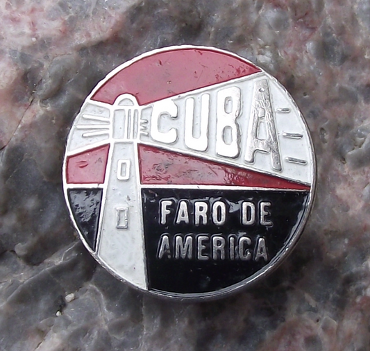 Vintage Cuban Cuba Faro de America Lighthouse Beacon Pin Badge