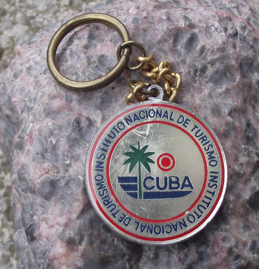 Vintage Cuban Revolution National Flag of Cuba Key Ring