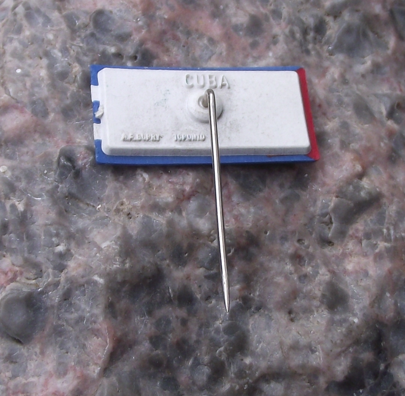 Vintage Cuba National Flag Cuban Plastic Pin Badge