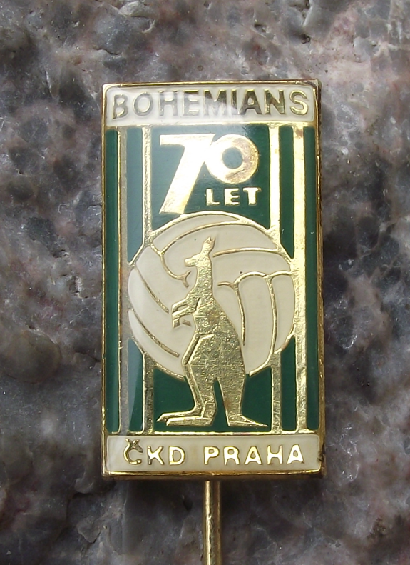1975 Bohemians CKD Praha Kangaroo Mascot Football Club Anniversary Pin Badge