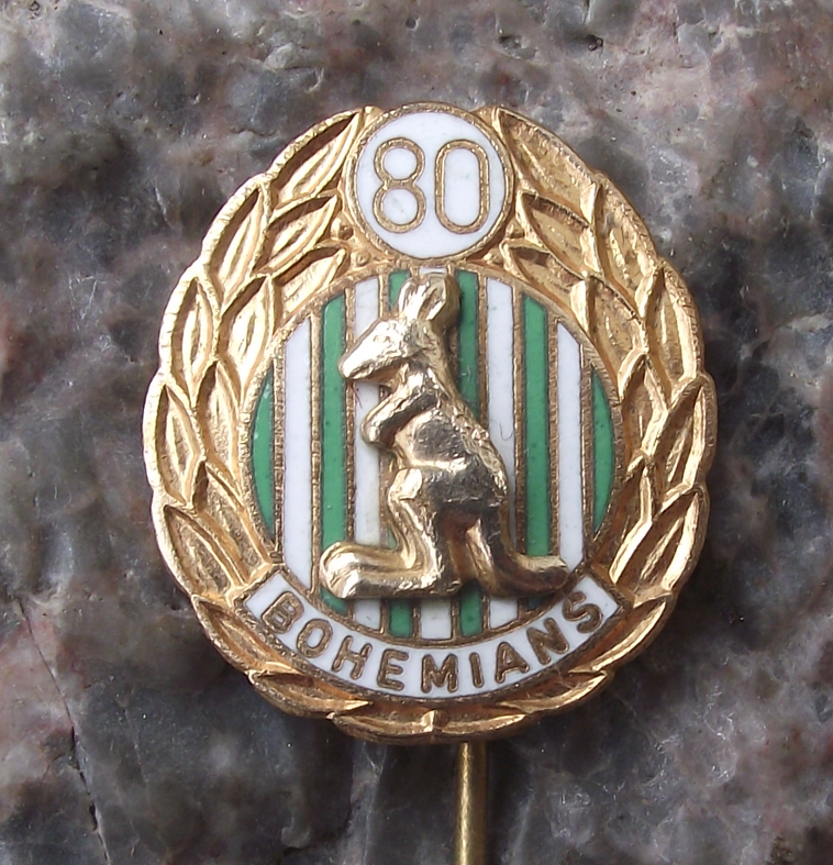 1985 Bohemians Prague Praha Kangaroo Mascot Football Club Anniversary Pin Badge