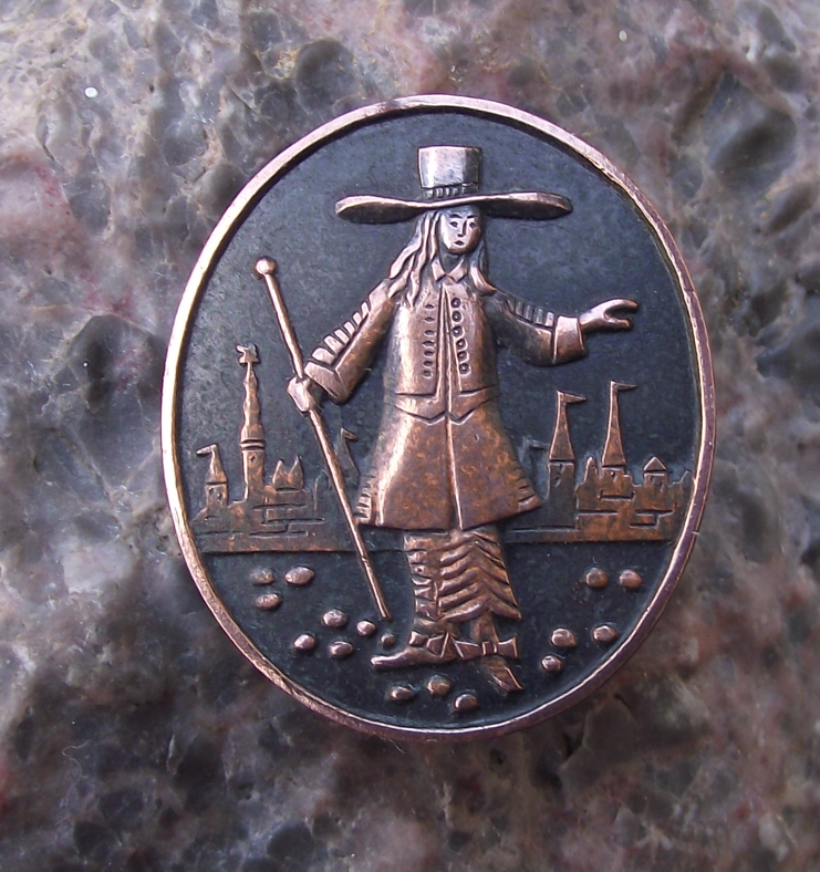 Vintage Tallinn Estonia Vana Toomas Old Thomas Legend Pin Badge