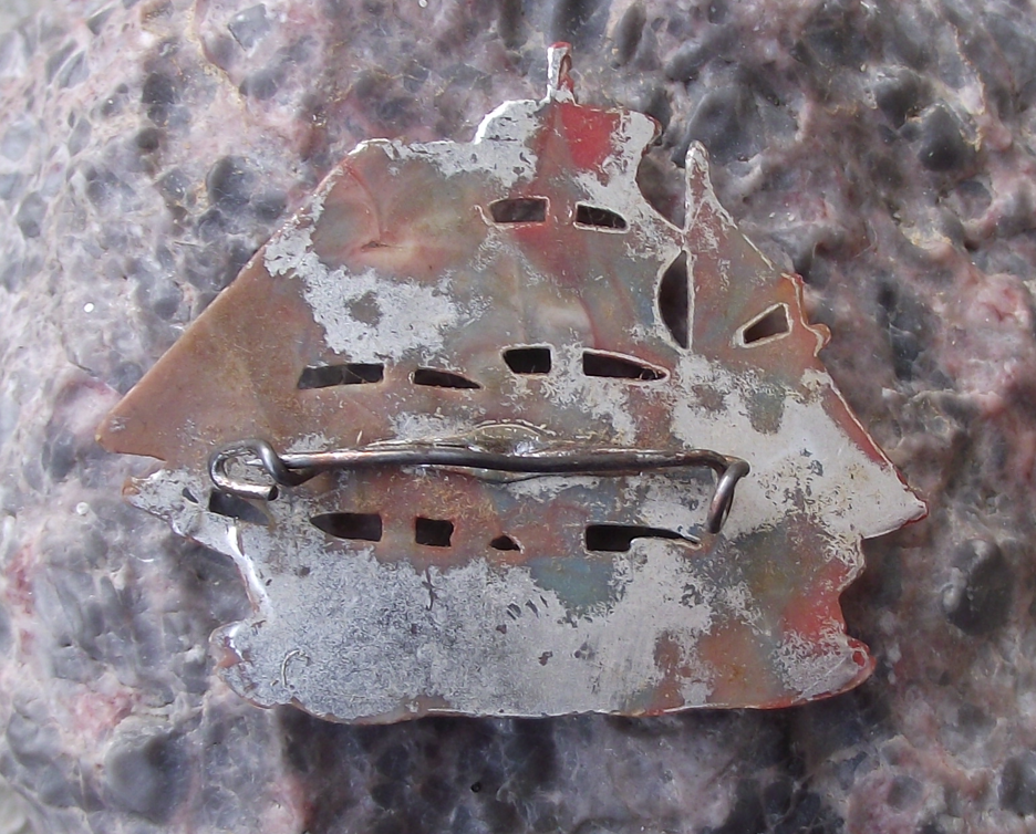 Vintage Russian Barque Fully Rigged Sailing Ship Pin Badge