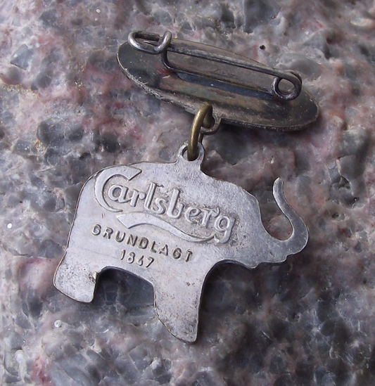 Vintage Carlsberg Elephant Strong Lager Beer Advertising Logo Pin Badge