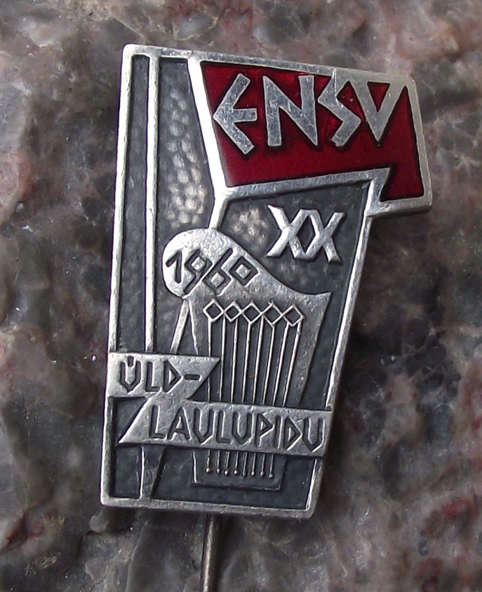 1960 Estonia XX 20th National Music Laulupidu Festival ENSV Pin Badge