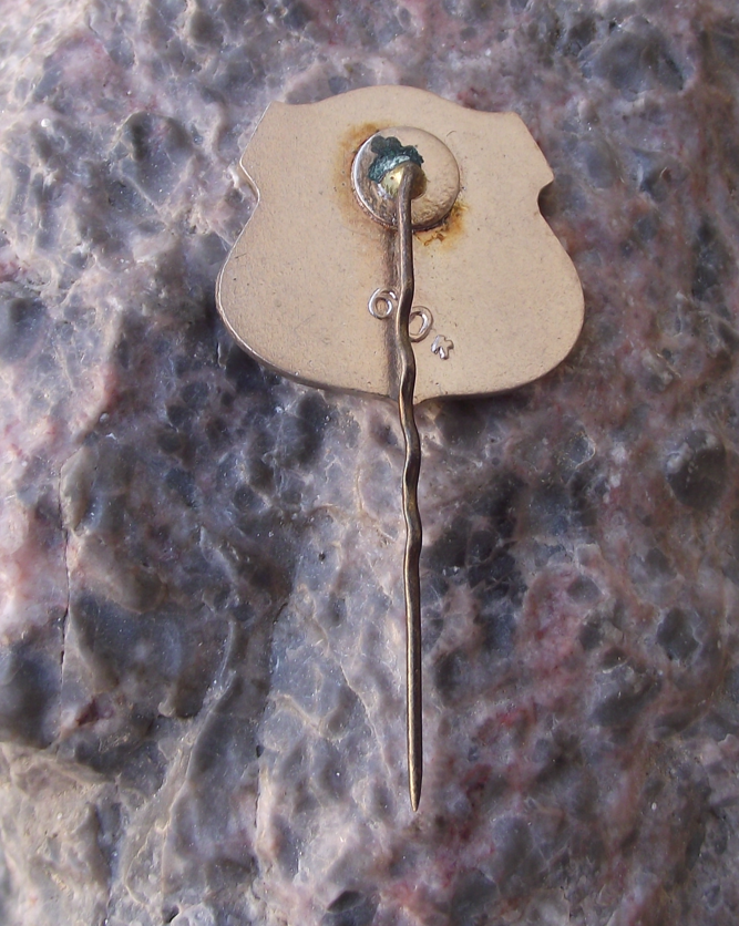 Vintage Latvia Latvian Soviet Socialist Republic LPSR Girl in Dress Pin Badge