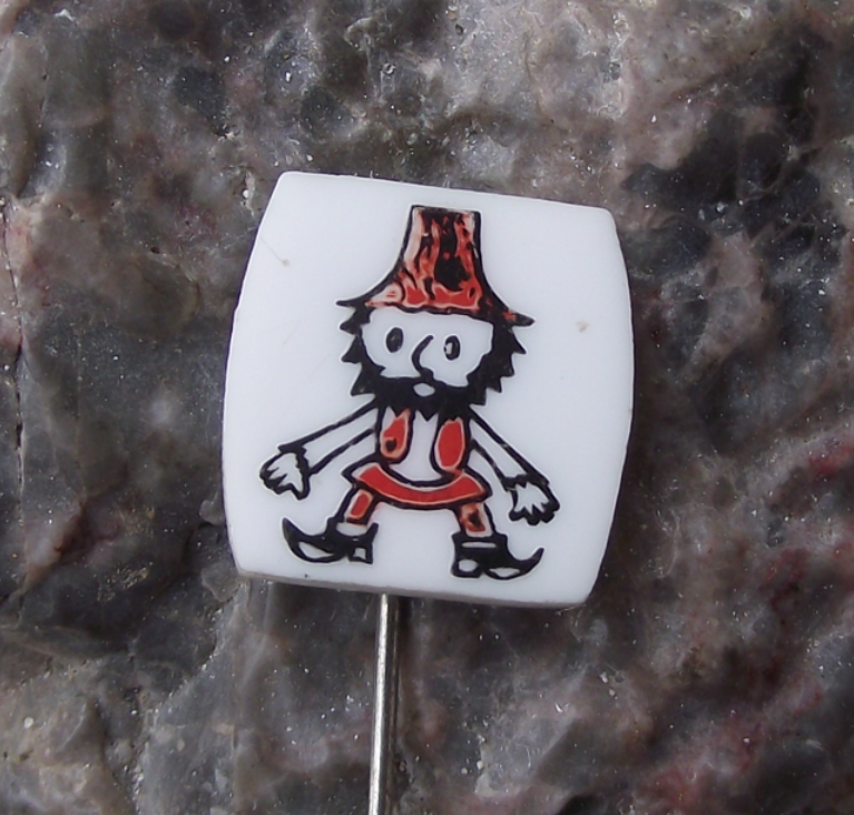 Vintage Vecernicek Czech Cultural Icon Rumcajs Cartoon Pin Badge