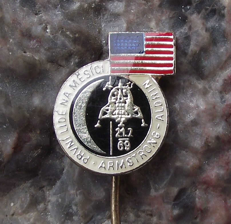 1969 Apollo 11 Moon Landing Armstrong Aldrin and the other one Eagle Pin Badge