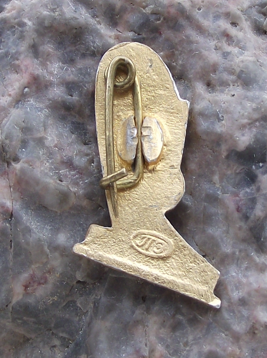 Vintage Vostok 1 Red Rocket Orbiting Earth and Russia CCCP Pin Badge