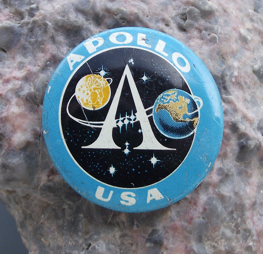 1969 Apollo 11 USA Moon Landing Armstrong Aldrin Mission Logo Pin Badge - Badgecrazy