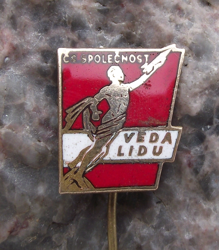 Vintage Science for the People Citizens Soviet Propaganda Space Themed Pin Badge