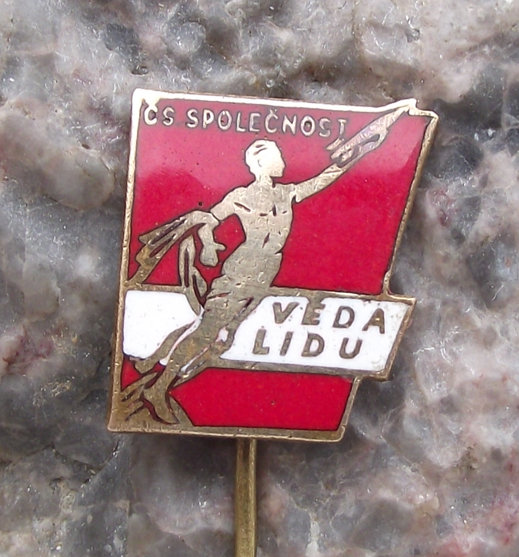Vintage Science for the People Citizens Soviet Propaganda Space Themed Pin Badge