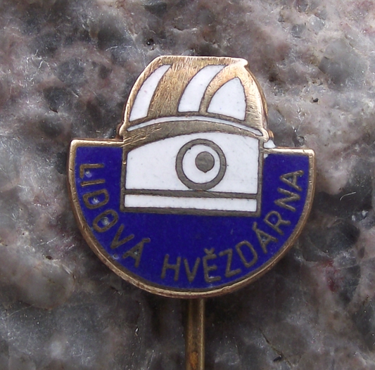 Vintage Czechoslovakia Peoples Planetarium Science Education Astronomy Pin Badge - Badgecrazy