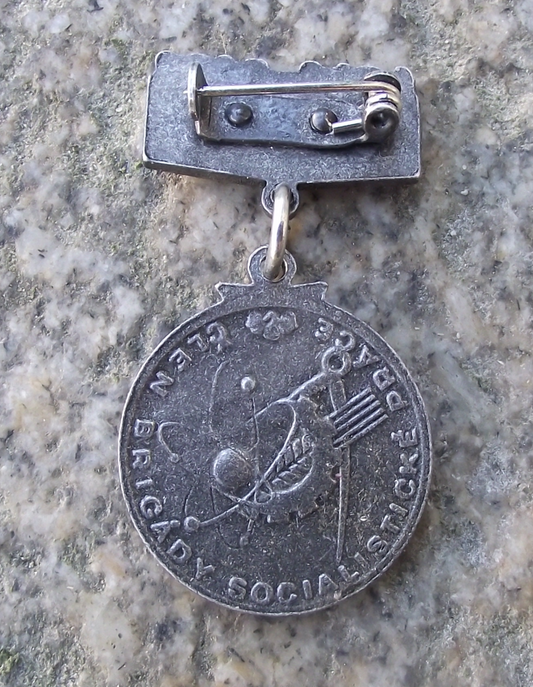 Vintage Socialist Workers Brigade BSP Czechoslovakia Silver Medal Award - Badgecrazy