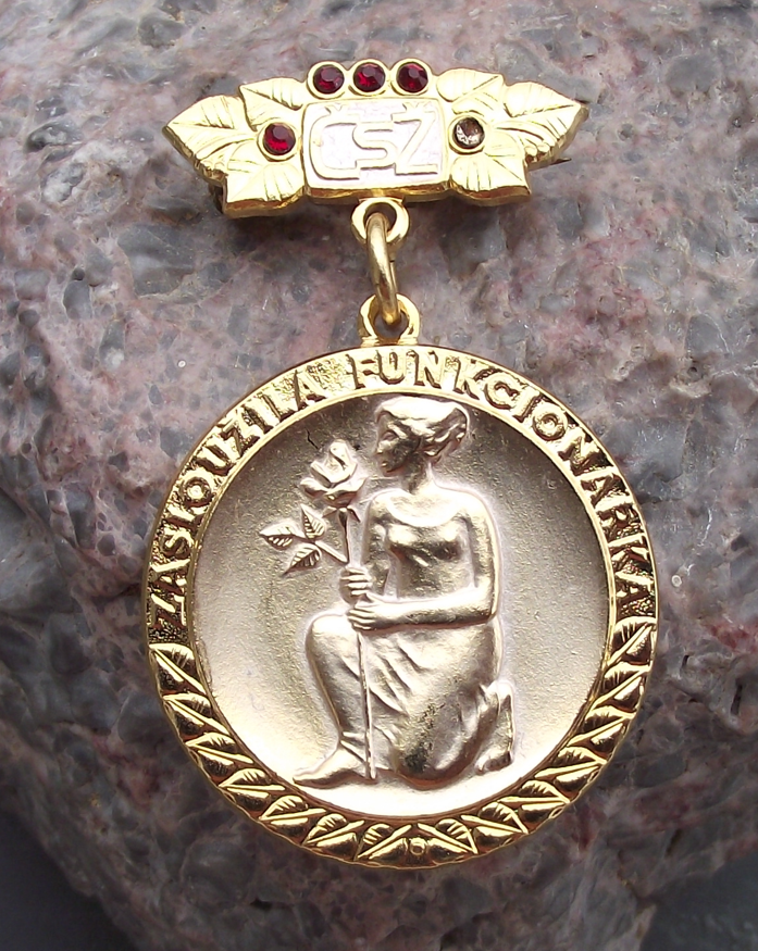 Vintage Czech Women's Union CSZ Distinguished Official Medal Pin Badge