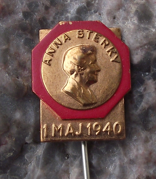 1940 Sweden Swedish May 1st Labor Day Anna Sterky Mayday Pin Badge - Badgecrazy