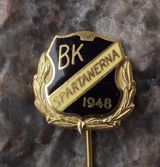 Vintage BK Spartanerna 1948 Football Club Soccer Shield Pin Badge