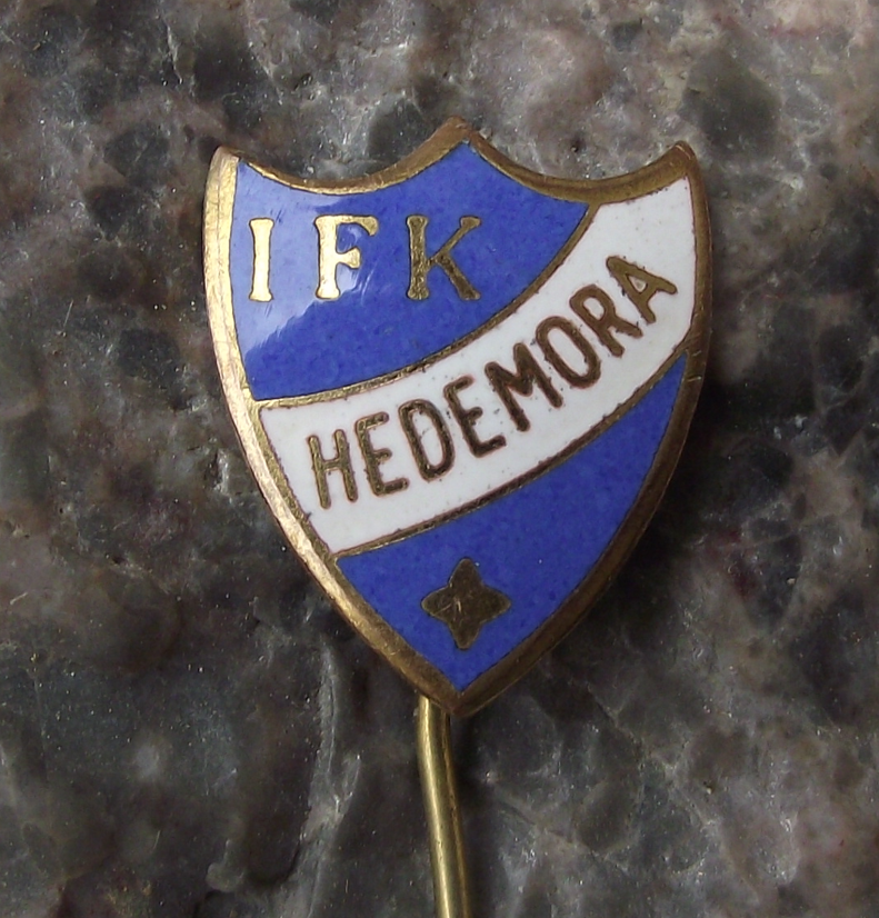 Vintage IFK Hedemora Sweden Swedish Football Club Soccer Shield Pin Badge