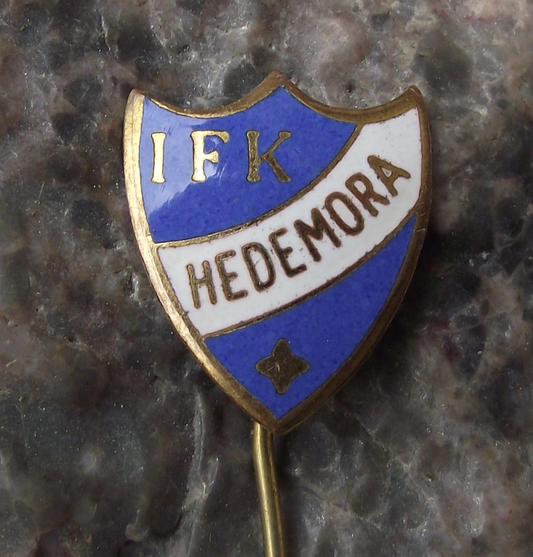 Vintage IFK Hedemora Sweden Swedish Football Club Soccer Shield Pin Badge