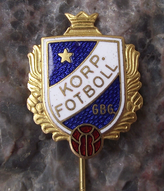Vintage Korp Fotboll Gothenburg Football Club Soccer Shield Pin Badge