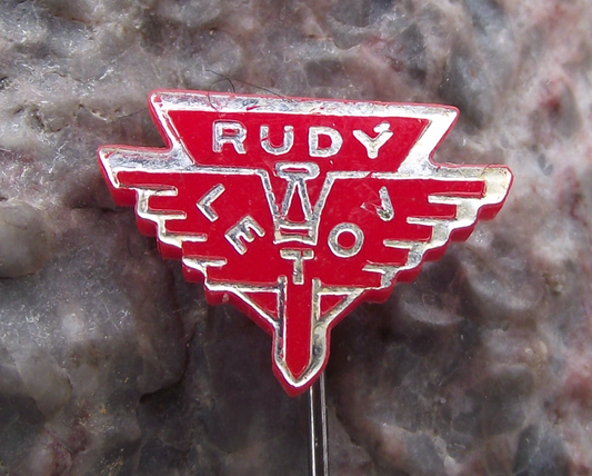 Vintage Rudy Letov Czech Aircraft Factory Plastic Winged Sword Logo Pin Badge - Badgecrazy