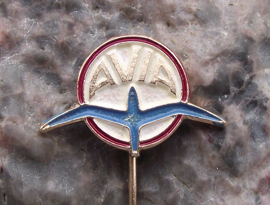 Hand Painted AVIA Czech Aviation Aircraft Truck Automotive Logo Pin Badge
