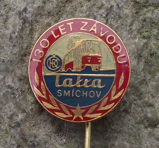 1982 Tatra Smichov Tram Railways Trolleybus Company Anniversary Pin Badge