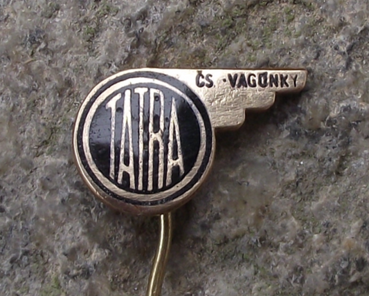 Vintage Tatra CS Vagonka Railway Carriages Wagons Company Wing Pin Badge