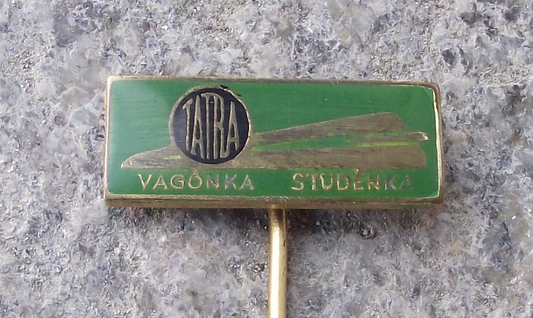 Vintage Tatra Vagonka Studenka Railway Carriages Wagons Company Pin Badge