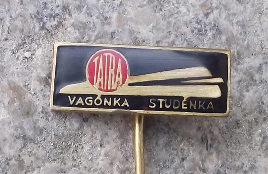 Vintage Tatra Vagonka Studenka Railway Carriages Wagons Company Pin Badge