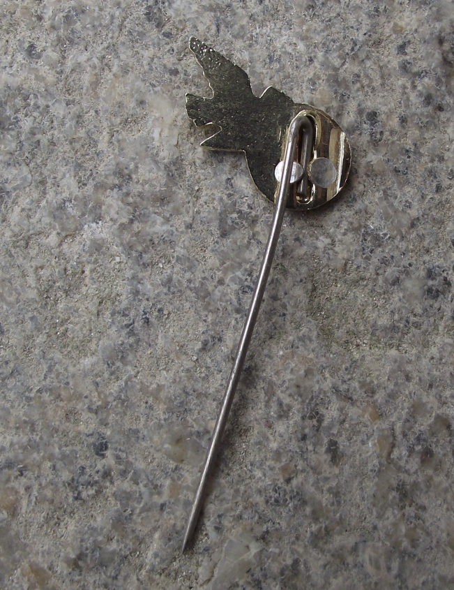 Vintage East Germany DDR White Dove Peace 100 Kilometers Compass Pin Badge