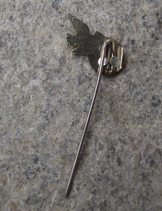 Vintage East Germany DDR White Dove Peace 100 Kilometers Compass Pin Badge