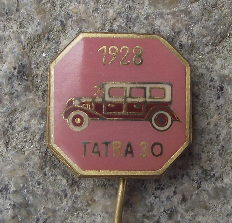 Vintage 1928 Czech Tatra 30 Car Maker Collectible Pin Badge