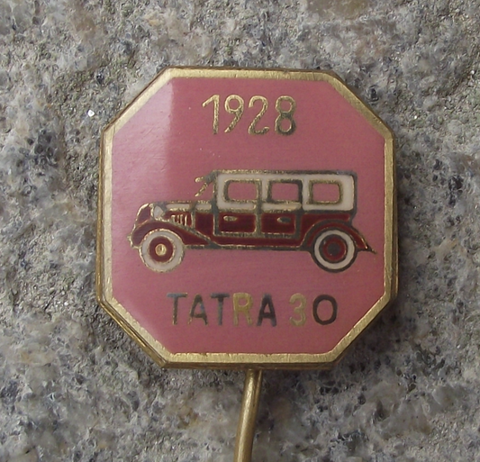 Vintage 1928 Czech Tatra 30 Car Maker Collectible Pin Badge