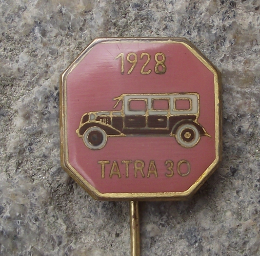 Vintage 1928 Czech Tatra 30 Car Maker Collectible Pin Badge
